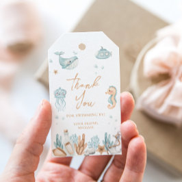 Etiquetas Para Regalos Bajo el cumpleaños del mar