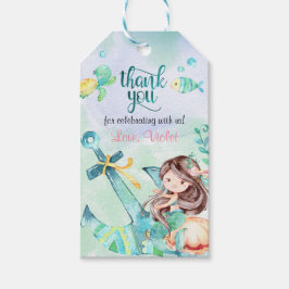 Etiquetas Para Regalos Bajo El Favor Del Cumpleaños De La Sirena De Mar