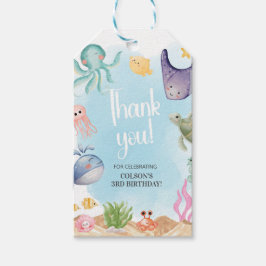 Etiquetas Para Regalos Bajo el Mar, Animales del Océano, Criaturas del Ma