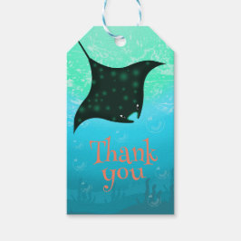 Etiquetas Para Regalos Bajo el mar, fiesta de cumpleaños de Stingray