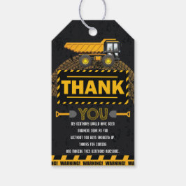 Etiquetas Para Regalos Bajo la Excavadora de la Construcción Cumpleaños G