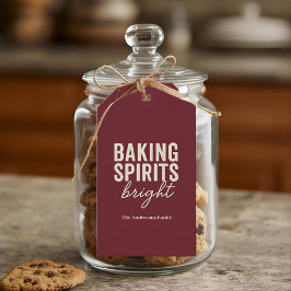 Etiquetas Para Regalos Baking Spirits Bright Burgundy Navidad