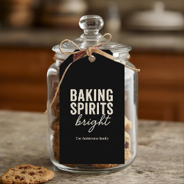 Etiquetas Para Regalos Baking Spirits Bright Navidad Negra