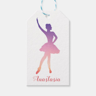 Etiquetas Para Regalos Balerina de nombres personalizados moderna