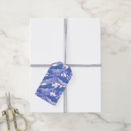 Etiquetas Para Regalos Ballena monocromática azul