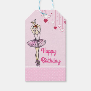 Etiquetas Para Regalos Ballerina con vestimenta rosa y zapatillas Pointe 