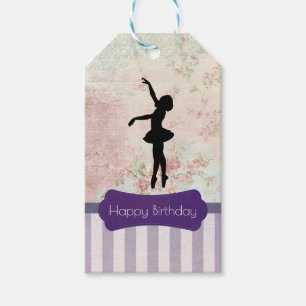 Etiquetas Para Regalos Ballerina Silhouette sobre el cumpleaños del patró