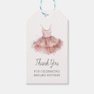 Etiquetas Para Regalos Ballerina Tutu Cute Ballet Guión Rosado Cumpleaños