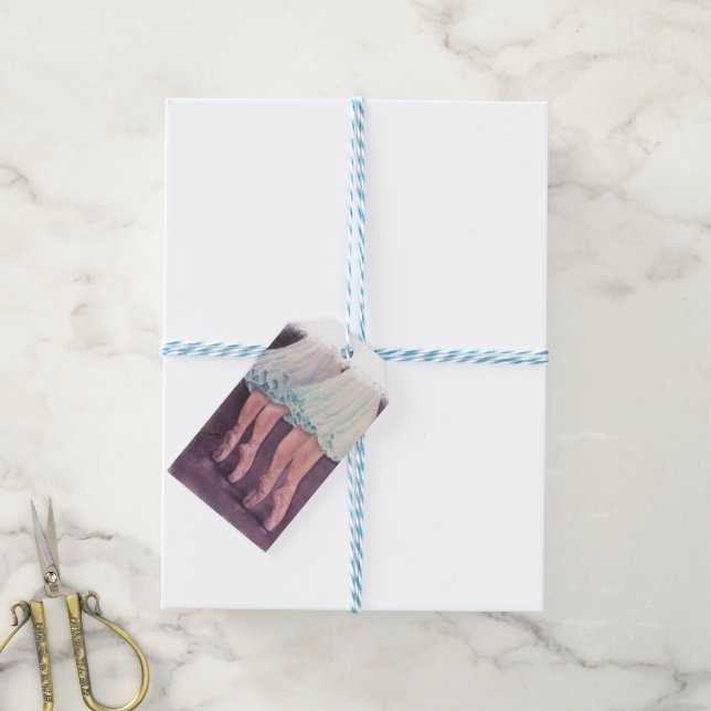 ETIQUETAS PARA REGALOS BALLERINAS EN AZUL (Con cuerda)