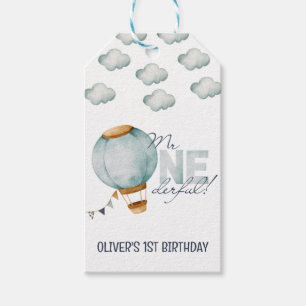 Etiquetas Para Regalos Balón acuático azul de aire caliente Mr. ONEMaravi