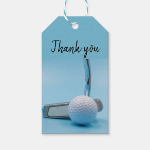 Etiquetas Para Regalos Balón de golf y azul de hierro Gracias