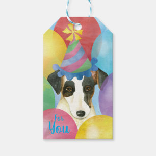 Etiquetas Para Regalos Balones de cumpleaños Smooth Fox Terrier