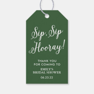 Etiquetas Para Regalos Bandas de regalo Sip Sip Sip Hooray Bridal Shower 