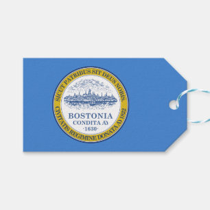 Etiquetas Para Regalos Bandera de Boston (Massachusetts)