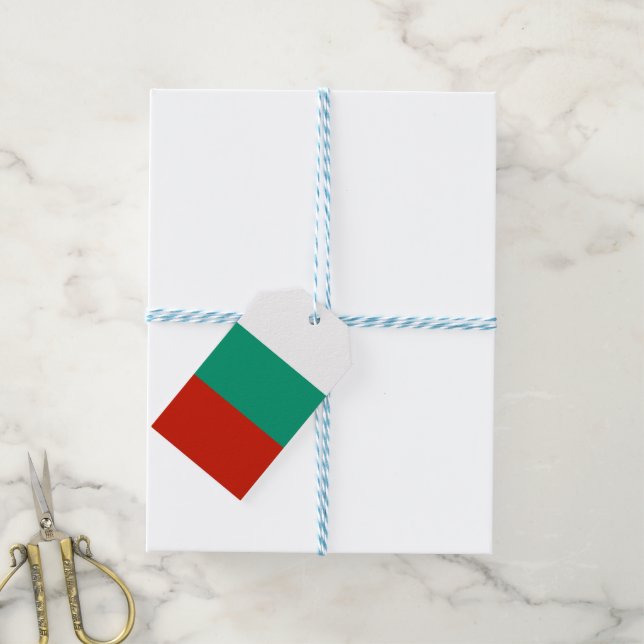 Etiquetas Para Regalos Bandera de Bulgaria (Con cuerda)