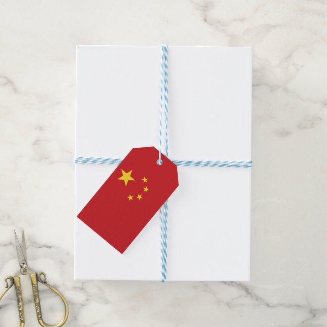 Etiquetas Para Regalos Bandera de China (Con cuerda)