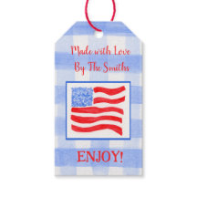 Bandera de EE. UU. de cuadros azul y blanco HECHA 