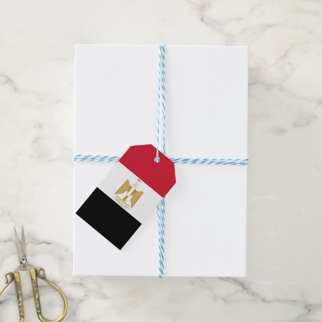 Etiquetas Para Regalos Bandera de Egipto (Con cuerda)