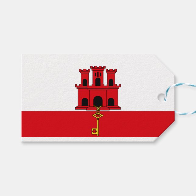 Etiquetas Para Regalos Bandera de Gibraltar (Frente (Horizontal))