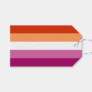 Etiquetas Para Regalos Bandera de Orgullo Lesbiano (5 Franjas)