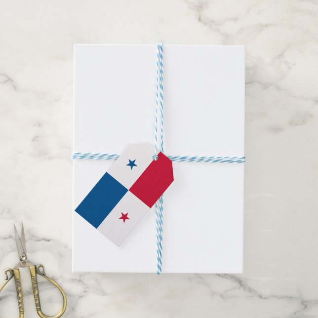 Etiquetas Para Regalos Bandera de Panamá (Con cuerda)