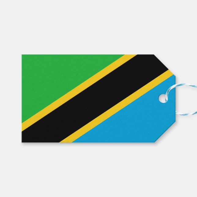Etiquetas Para Regalos Bandera de Tanzania (Frente (Horizontal))