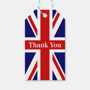 Etiquetas Para Regalos Bandera de Union Jack Gracias Por Favor