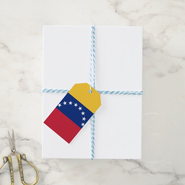 Etiquetas Para Regalos Bandera de Venezuela (Con cuerda)