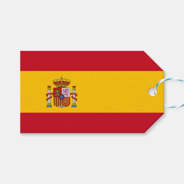 Etiquetas Para Regalos Bandera española (España) (Frente (Horizontal))