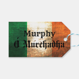 Etiquetas Para Regalos Bandera irlandesa Murphy