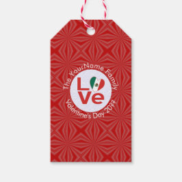 Etiquetas Para Regalos Bandera Mexicana Roja AMOR