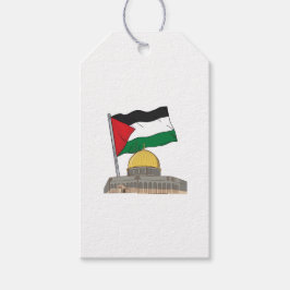 Etiquetas Para Regalos Bandera palestina sobre la Cúpula de la Mezquita d
