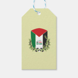 Etiquetas Para Regalos Bandera palestina y ramas de olivo