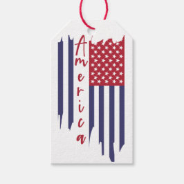 Etiquetas Para Regalos Bandera vertical americana artística
