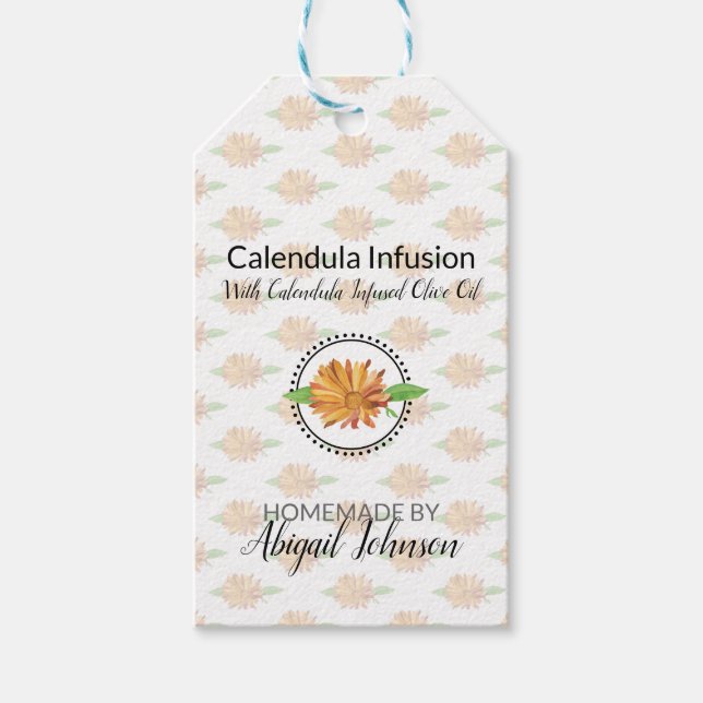 Etiquetas Para Regalos Baño y cuerpo caseros de Calendula (Anverso)