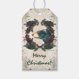 Etiquetas Para Regalos Bárbara de Birch Pine Berries para oso negro