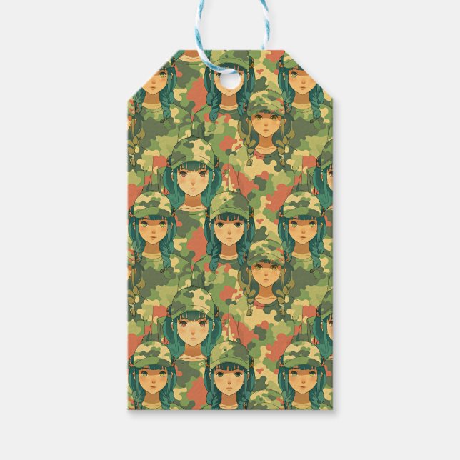 Etiquetas Para Regalos Barco de vela con escarlata patrón acuático (Anverso)