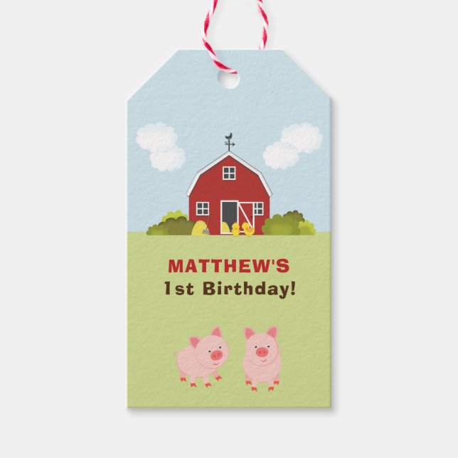 Etiquetas Para Regalos Barnyard (Anverso)
