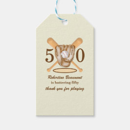 Etiquetas Para Regalos Baseball Glove Bats Themed Men's 50th Birthday
