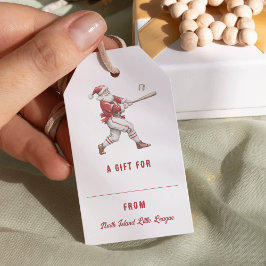 Etiquetas Para Regalos Baseball Santa Personalized Christmas