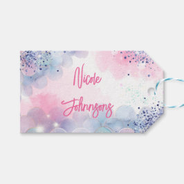 Etiquetas Para Regalos Bash de cumpleaños de sirena mágica submarina