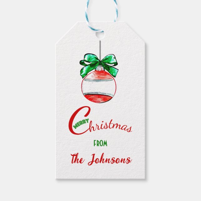 Etiquetas Para Regalos Bauble (Anverso)