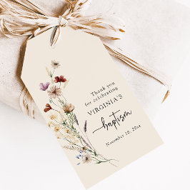 Etiquetas Para Regalos Bautismo de Flor Silvestre