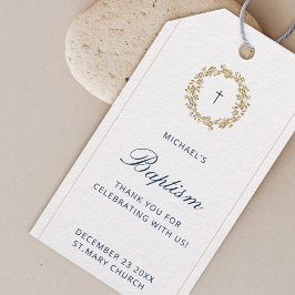 Etiquetas Para Regalos Bautismo de niño bebé de la marina minimalista