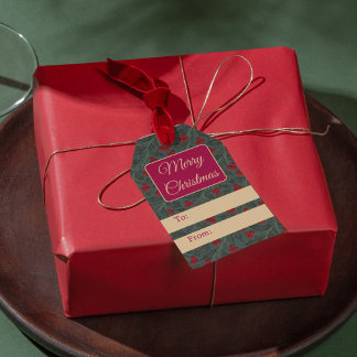 Etiquetas Para Regalos Bayas de Acebo Navidad