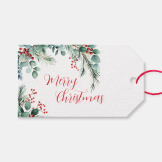 Etiquetas Para Regalos Bayas y Eucalipto Navidad