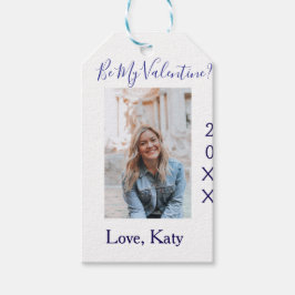 Etiquetas Para Regalos Be my valentine love name purple year photo simple