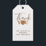 Etiquetas Para Regalos Bear First Birthday Thank You<br><div class="desc">Bear first birthday thank you gift tags with an illustrated bear face included in the words. Simply add as many as you need to your cart, get them home, then use them to show your appreciation to all those “beary” special people. Bear First Birthday Thank You Gift Tags Holidayday Design...</div>
