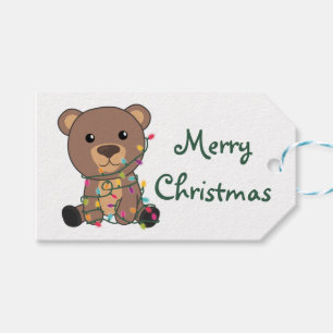 Etiquetas Para Regalos Bear Merry Christmas Winter Animals Bears Trucker