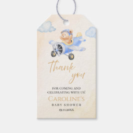 Etiquetas Para Regalos Bearly Wait Teddy Bear in Plane Gracias Favor